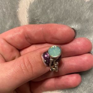 Sterling Silver Ring with blue moonstone